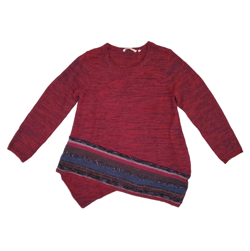 Soft Surroundings Raku‎ Tunic Long Sleeve Sweater Asymmetrical Hem Petite Large